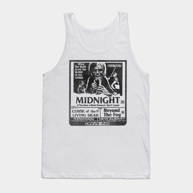 Midnight Drive-In 80s Horror Movies Flyer Tank Top by darklordpug